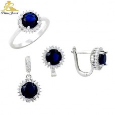 Gümüş zirkon taşlı set